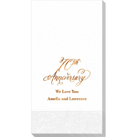 Elegant 70th Anniversary Guest Towels